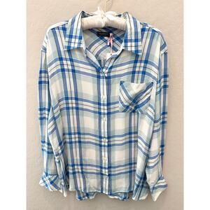 VINEYARD VINES | Blue Plaid Rayon Button-Down Shirt NWT | Size Large
